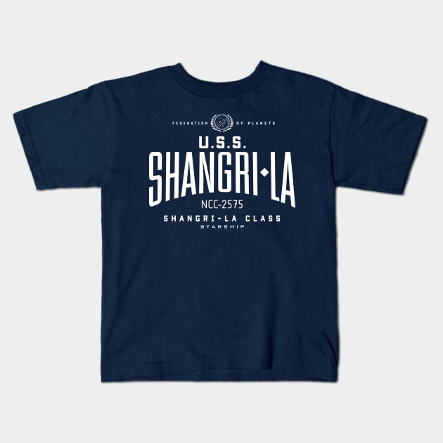 U.S.S. Shangri-La Kids T-Shirt by MindsparkCreative